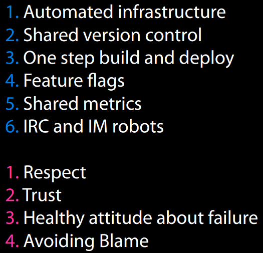 John Allspaw's rules for DevOps