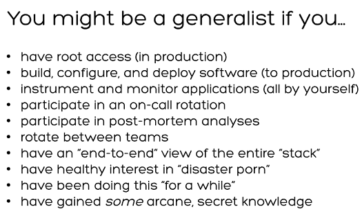 you might be a generalist if