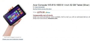 8.1 Acer Windows Tablet in Amazon Leaked Screen Shot