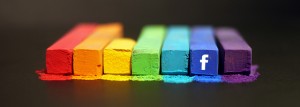 facebook social network rainbow chalk