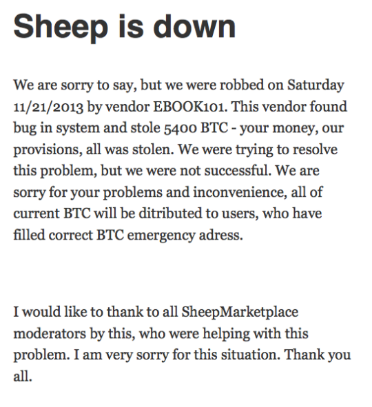 sheep marketplace bitcoins stolen