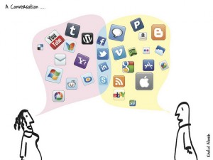 social media conversataion facebook twitter youtube myspace chat bubble tumblr
