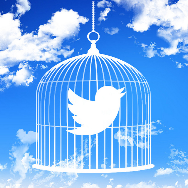 twitter bird caged cloud