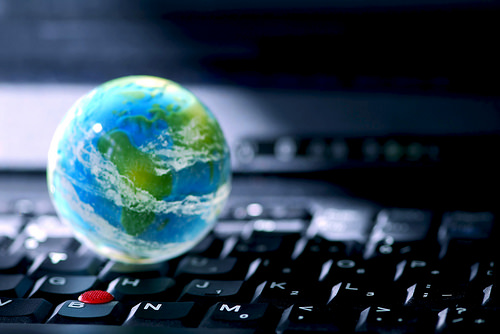 world keyboard tech globe