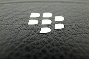 blackberry logo on leather