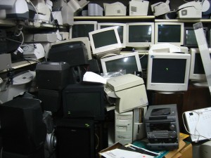 computer trash pile junk old technology recycle buyback