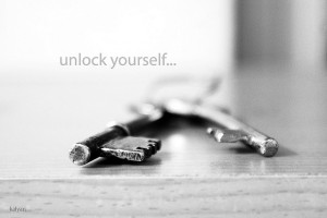 unlock yourself keys text typography