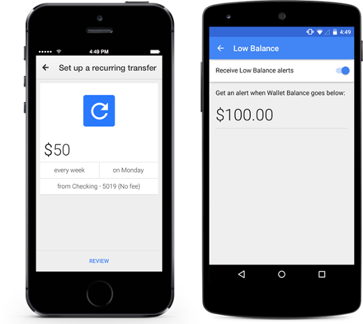 Google Wallet Recuring Txfr