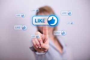 facebook like user finger click