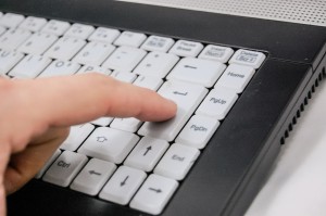 finger on a keyboard