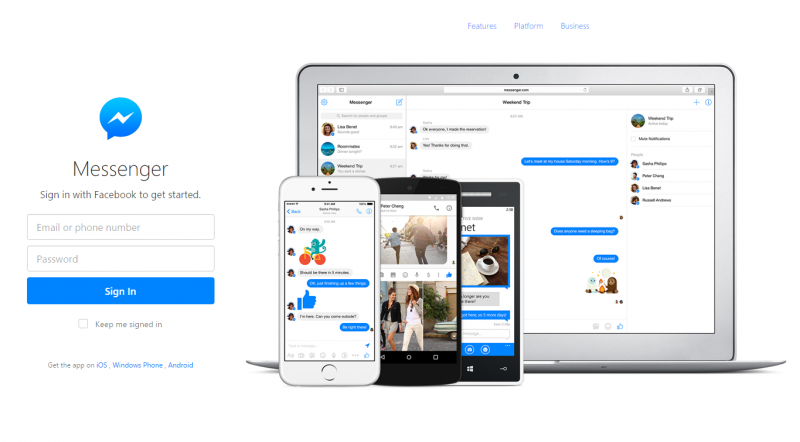 Facebook Messenger Web Client