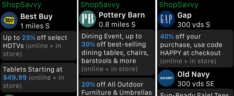 Shopsavvy - apple watch screens