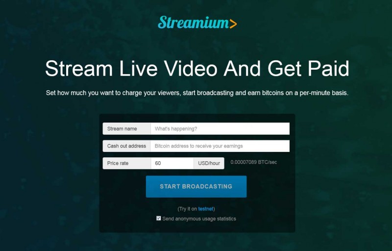 Screenshot of the Streamium.io website