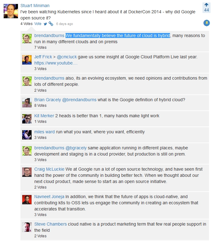 Screen cap 1 Google Cloud CrowdChat