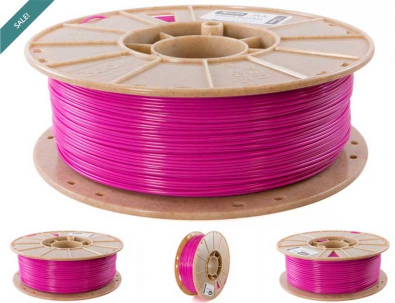 3dom USA produces a manifold number of PLA filaments in a spectrum of colors -- this one just happens to be just fuschia.