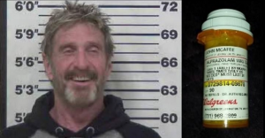 Dr. John McAfee's mugshot and Xanax prescription