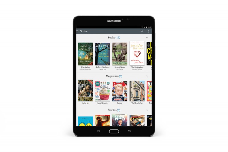 Samsung galaxy Tab S2 NOOK Library view