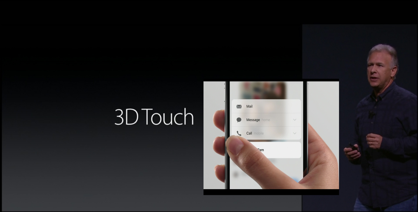 Advanced 3D Touch is now available on the iPhone 6S and 6S plus launch event 2015
