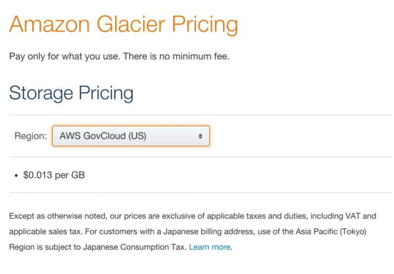 Amazon GovCloud pricing
