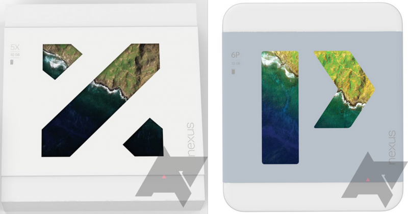 LG Nexus 5X (left), Huawei Nexus 6P (right) packaging via Android Police