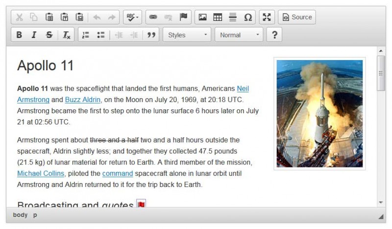 CKEditor is a high-performance WYSIWYG editor that's almost its own word processor in your browser.