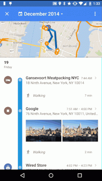 Google Maps - Timeline