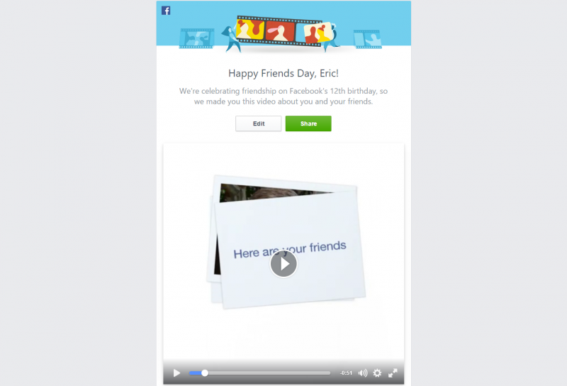 Facebook Friends Day Video