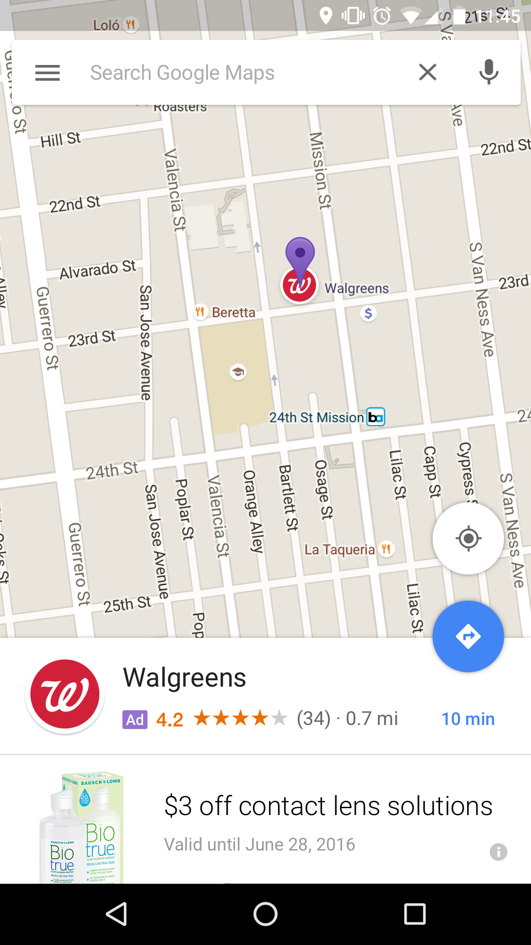 Google s "promoted pin" ads on its Maps app