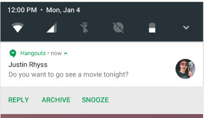 Android N - reply for notifications