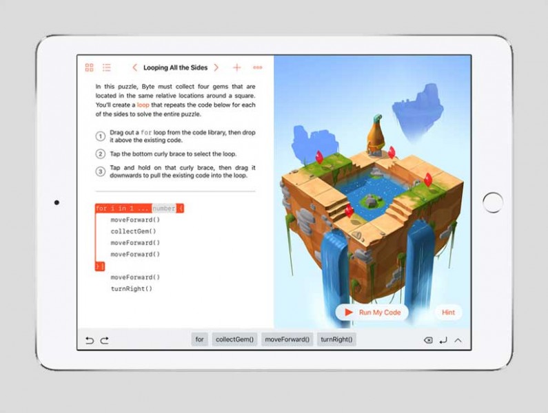 Swift Playgrounds in action. Image courtesy of Apple, Inc.