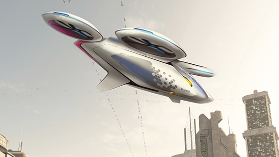 Artist's impression of Airbus's flying taxi