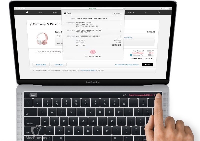Leaked image showing "Magic Toolbar" on new MacBook Pro - via MacRumors
