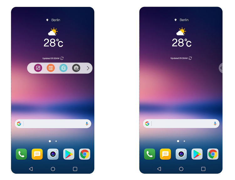 The Floating Bar, which replaces the second screen from the V20. Image via LG