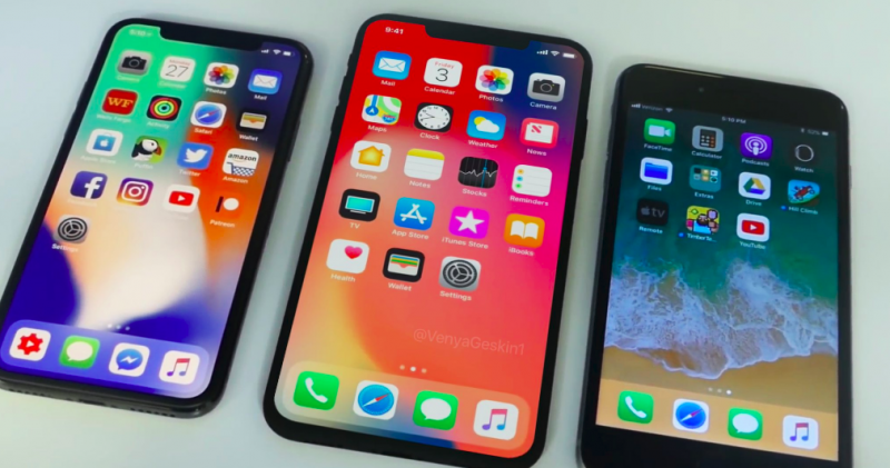 2018 iPhone concepts: 5.8 and 6.5-inch OLED models and the 6.1-inch LCD model via Benjamin Geskin