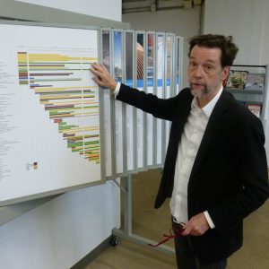 Autodesk's Richard Rundell shows a time-series chart of Build Space's first two years of residents.